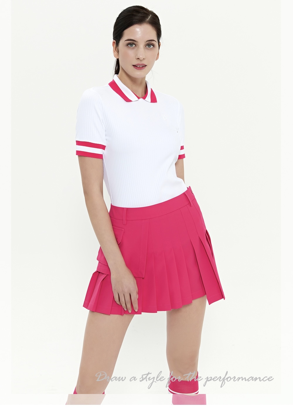 女 10M 韓國度維克/法式配色針織領短袖T恤/高爾夫球衣 網球衣/高球品牌 5折起