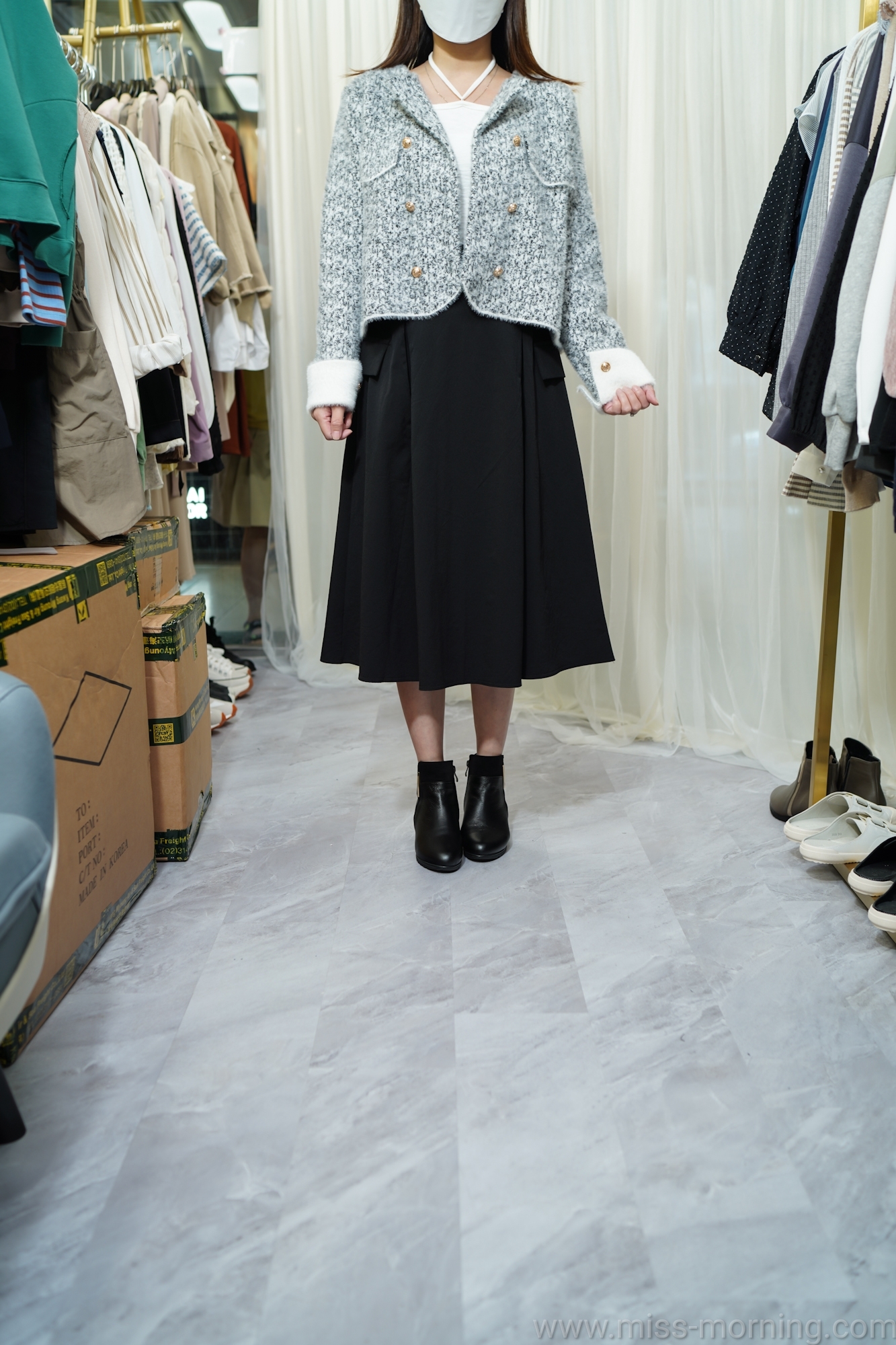 高質軟熟彷水貂毛外套(13417)