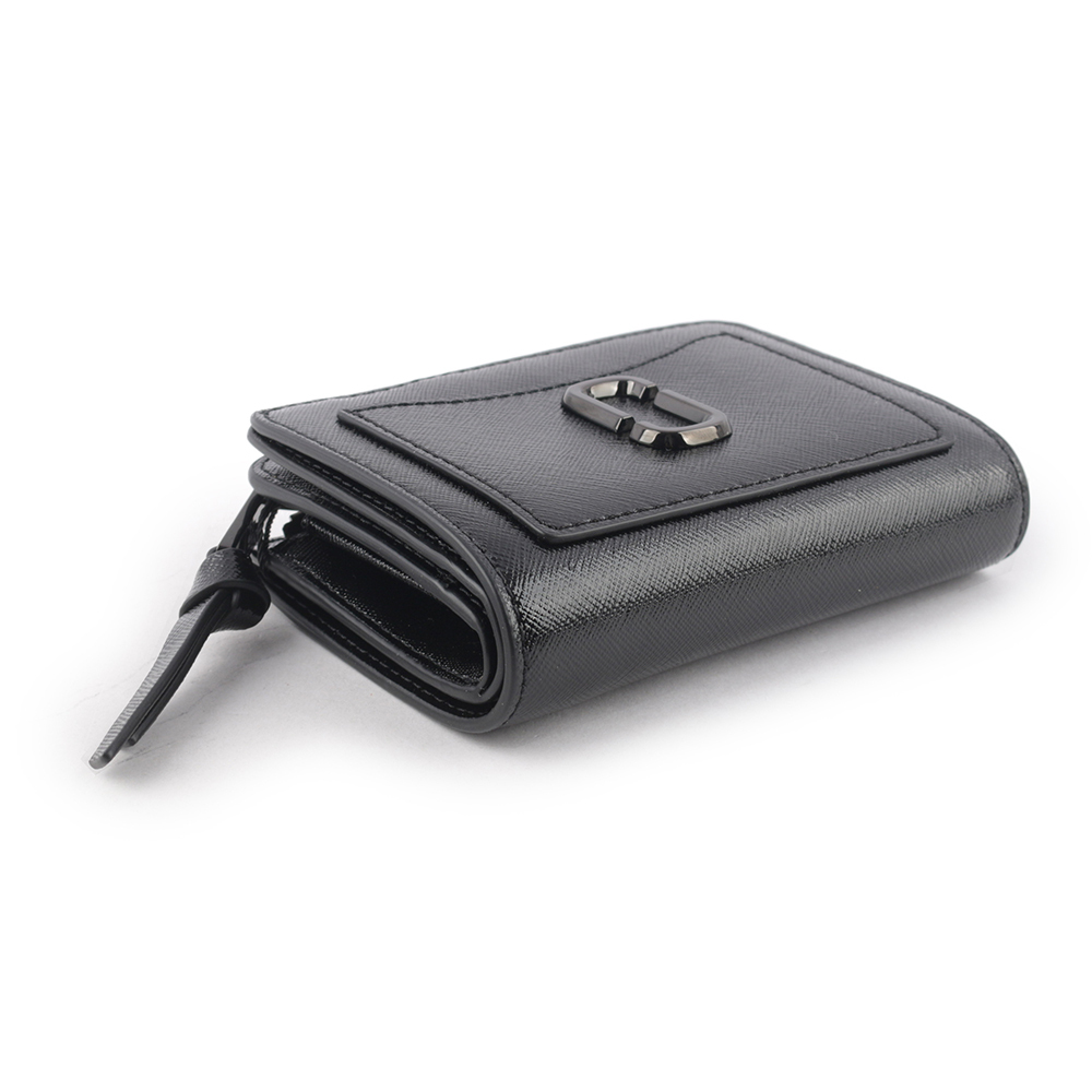 【MARC JACOBS】The Snapshot DTM 防刮皮革暗釦二折短夾(黑色) 2F3SMP051S07 001