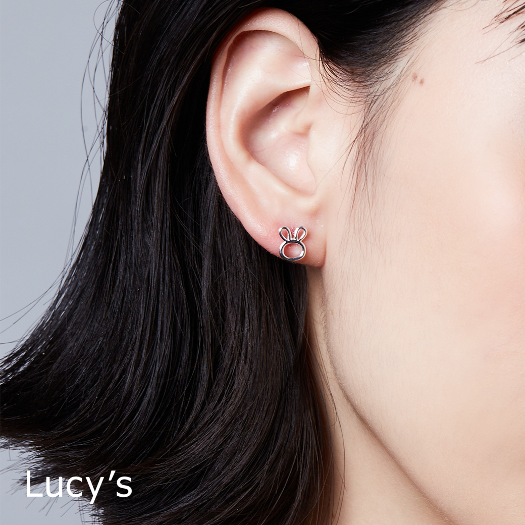 925純銀〔輕銀系列〕兔兔 耳環 (106654)