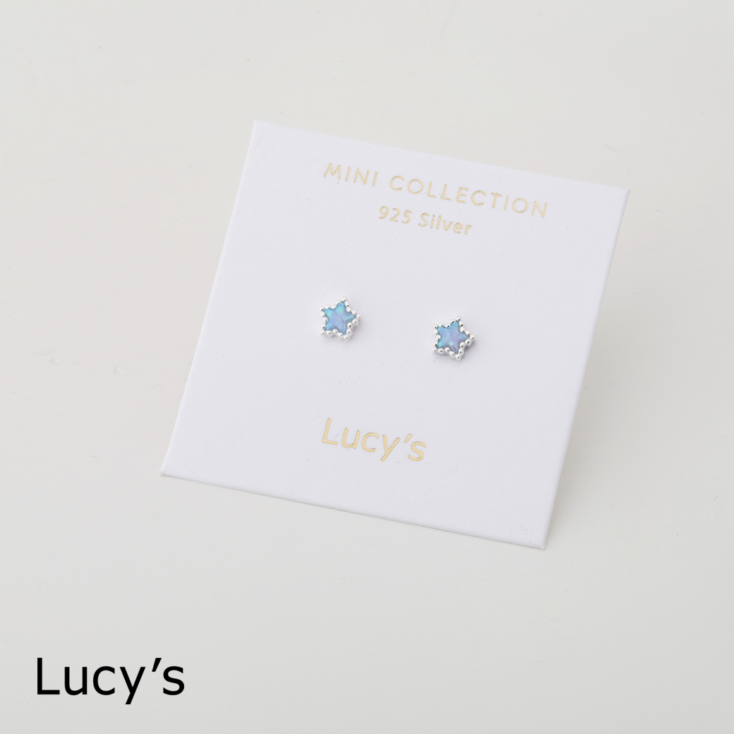 *925純銀〔輕銀系列〕幻彩星星 耳環 (四色) (106642/106643/106644/106645)