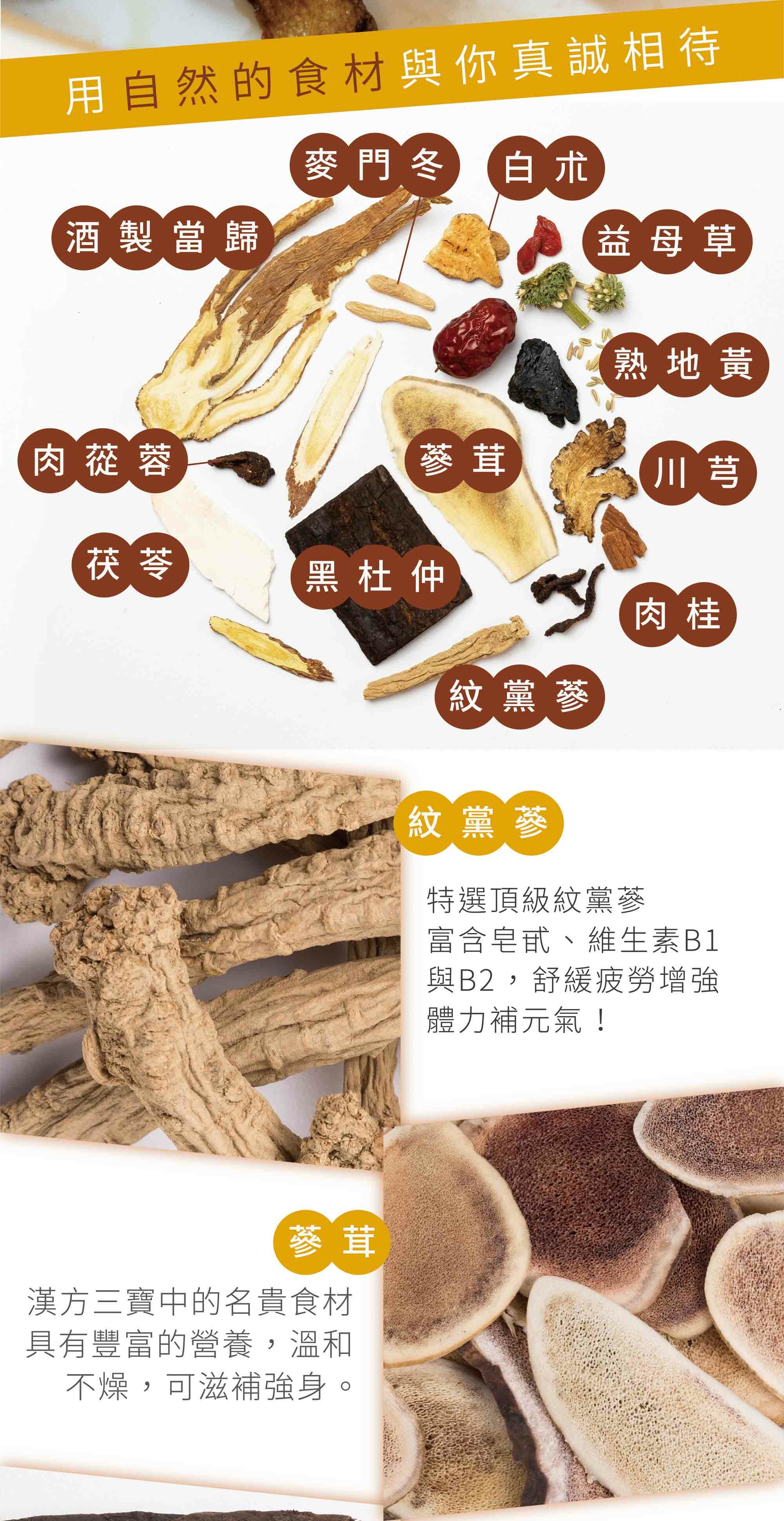 新譯漢方九蒸九曬蔘茸雞料理包成分