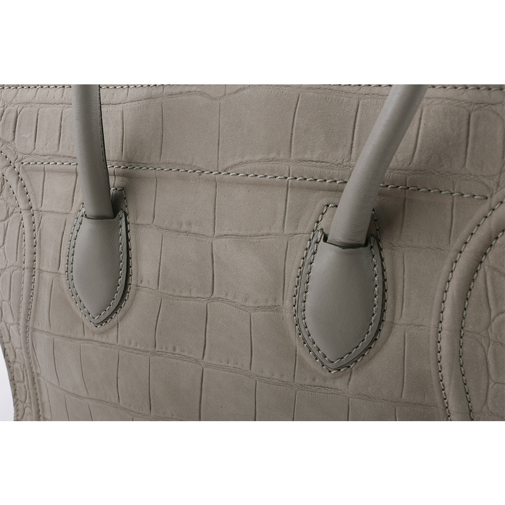 【CELINE】Phantom Luggage  冏包 笑臉包 大款手提包(灰色) CE12000020