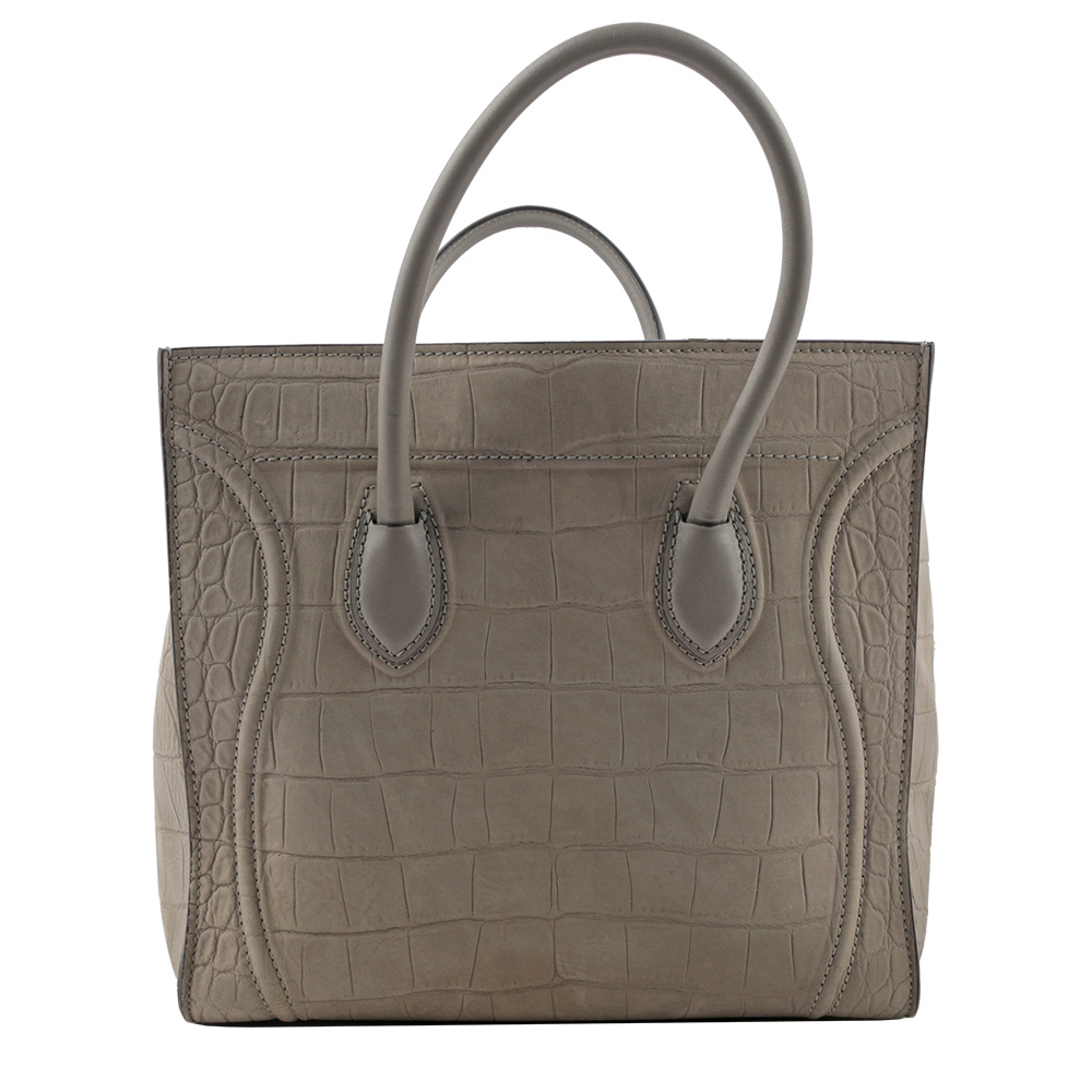 【CELINE】Phantom Luggage  冏包 笑臉包 大款手提包(灰色) CE12000020