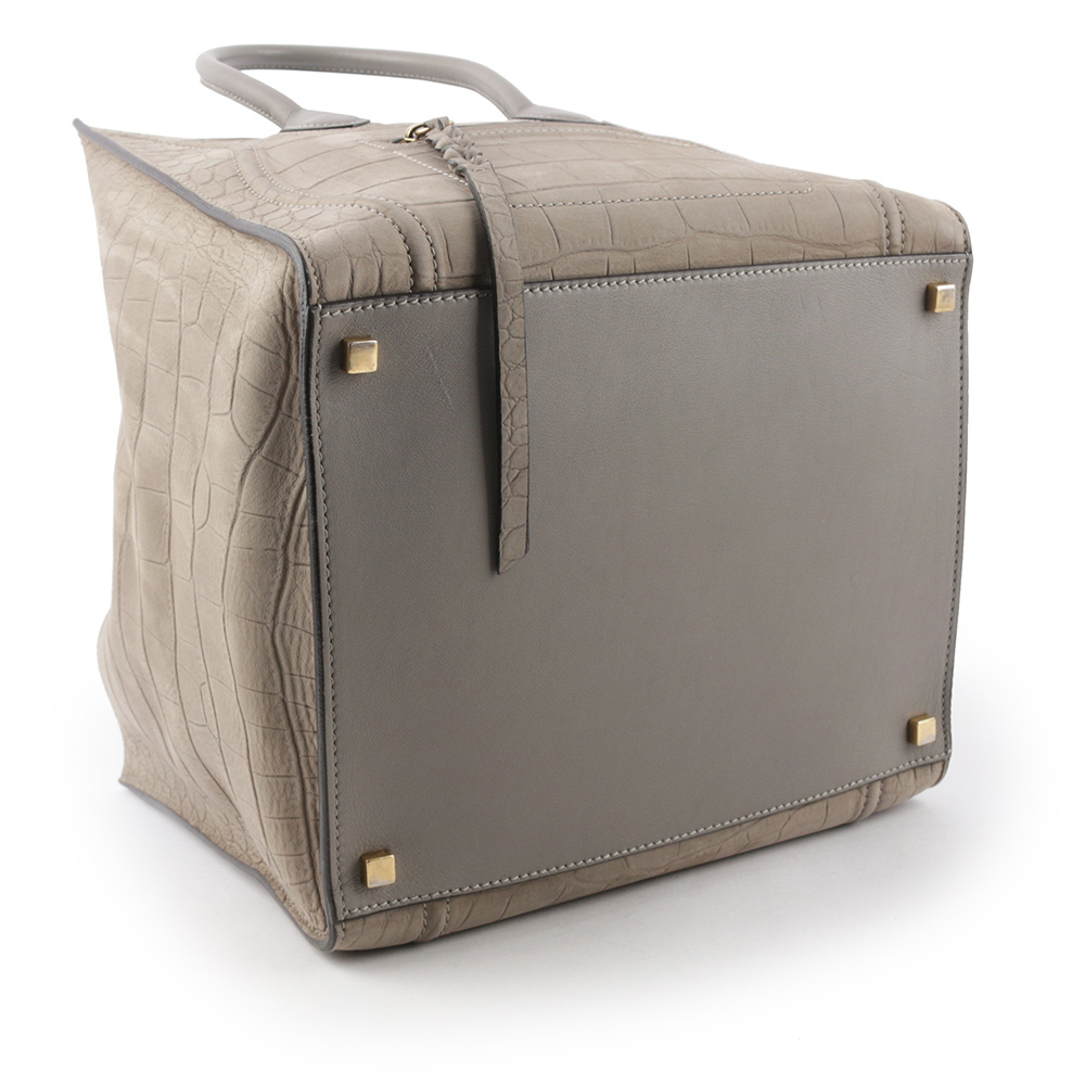 【CELINE】Phantom Luggage  冏包 笑臉包 大款手提包(灰色) CE12000020