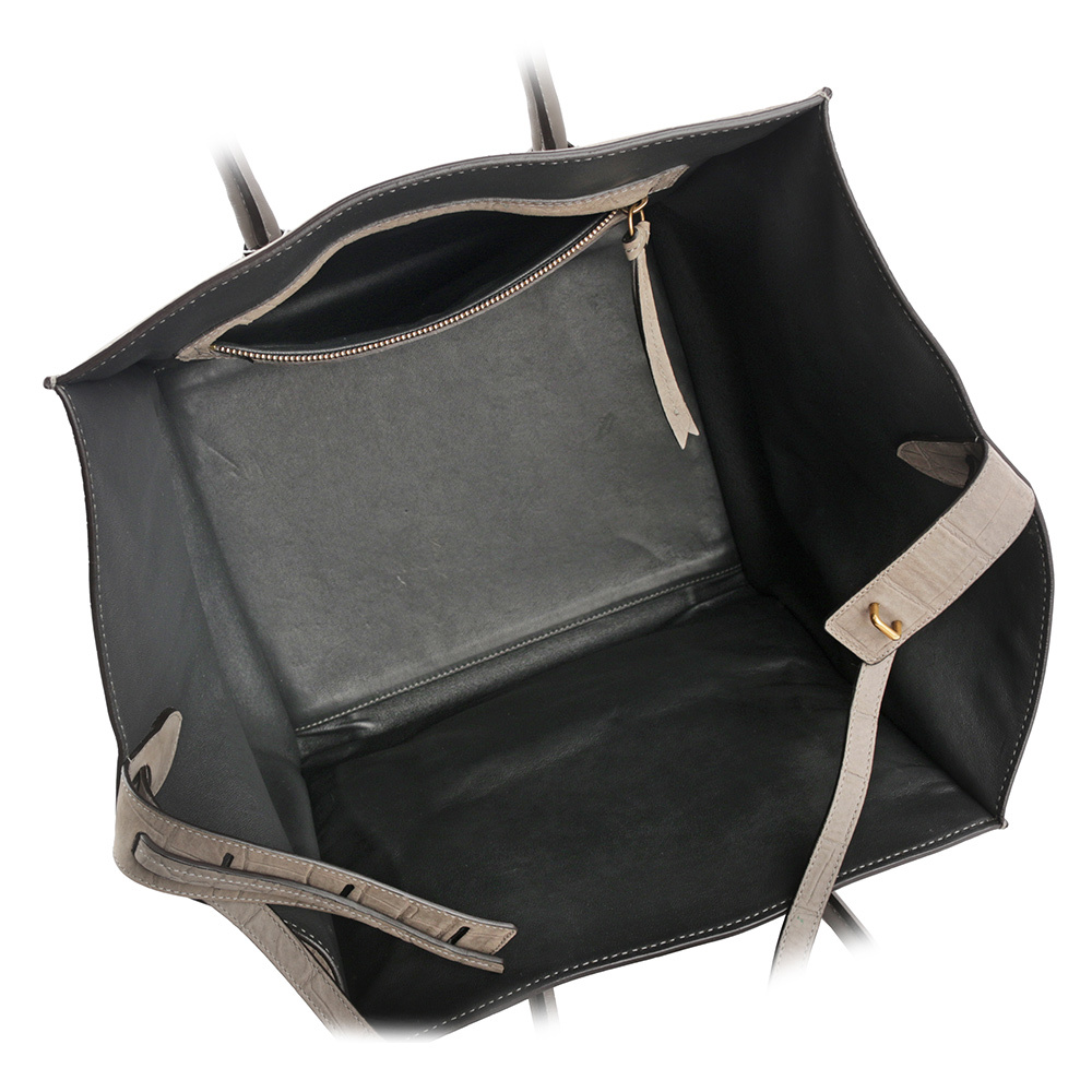 【CELINE】Phantom Luggage  冏包 笑臉包 大款手提包(灰色) CE12000020