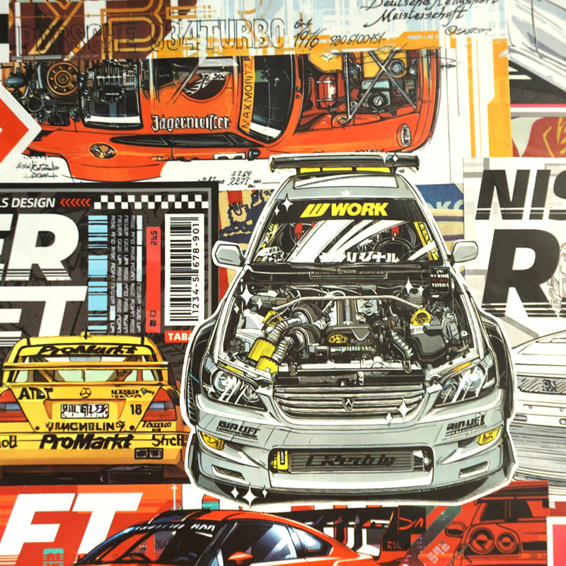 【STKN020】競速拉力賽設計系列貼紙24張