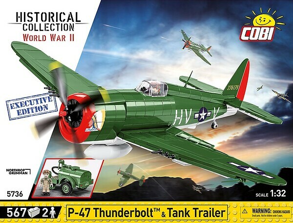 Cobi: WWII Planes 5736 P-47 Thunderbolt & Tank Trailer(Executive Edition) (567pcs)
