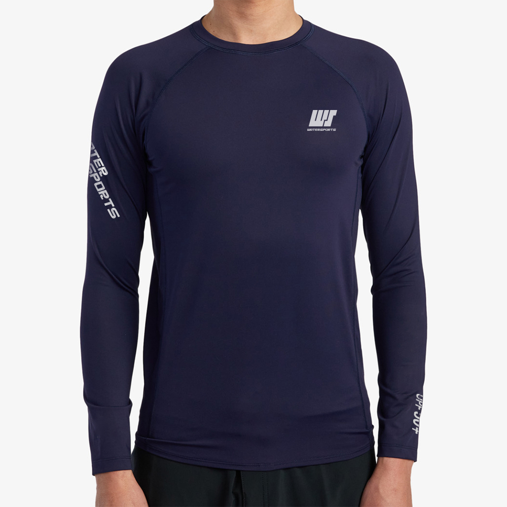 中性經典 LOGO 游泳防曬上衣 - 深藍