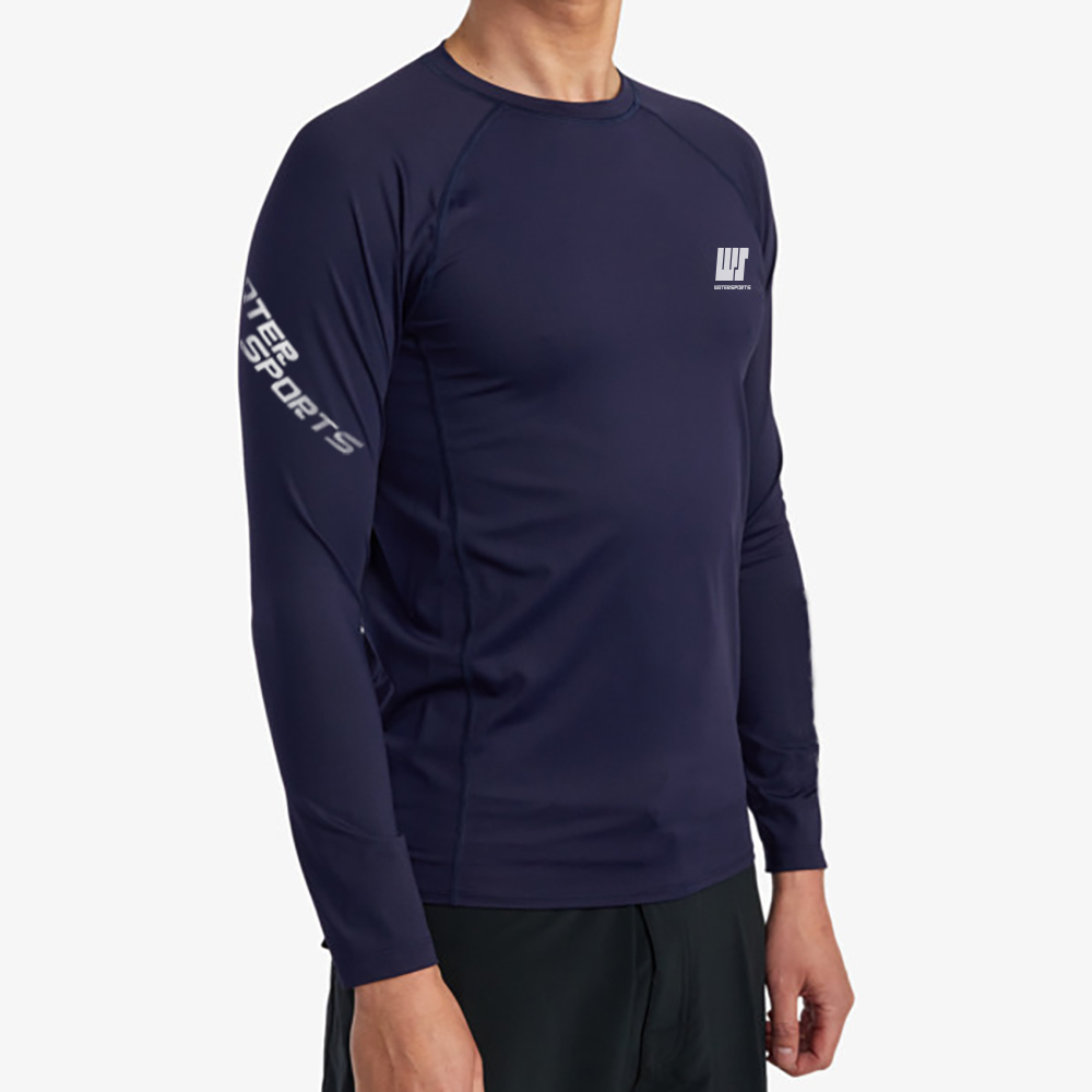 中性經典 LOGO 游泳防曬上衣 - 深藍