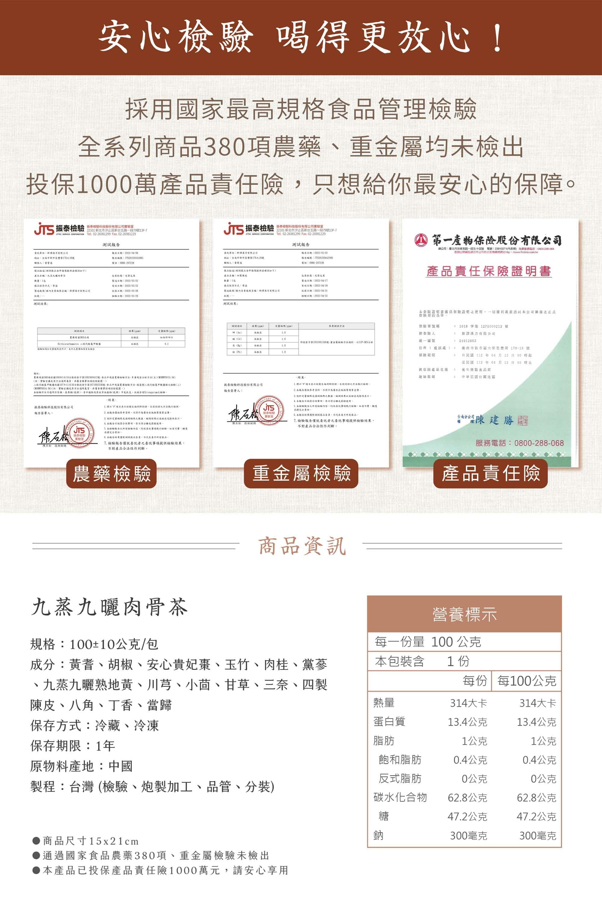 新譯漢方肉骨茶檢驗