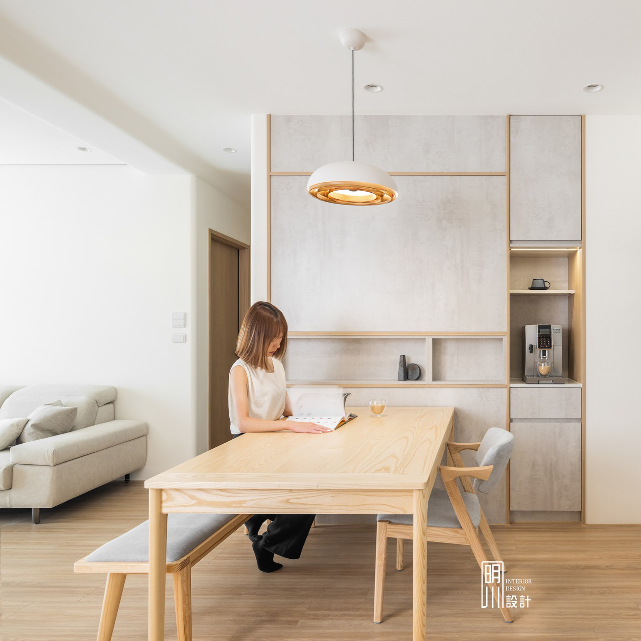 沐月-全實木梣木可延伸餐桌-台灣製