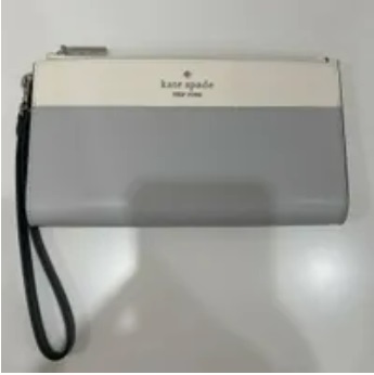 [S] KATE SPADE KC507 MADISON COLORBLOCK SAFFIANO DOUBLE ZIP WRISTLET,PLATINUM G, 196021322709 (SKS845)