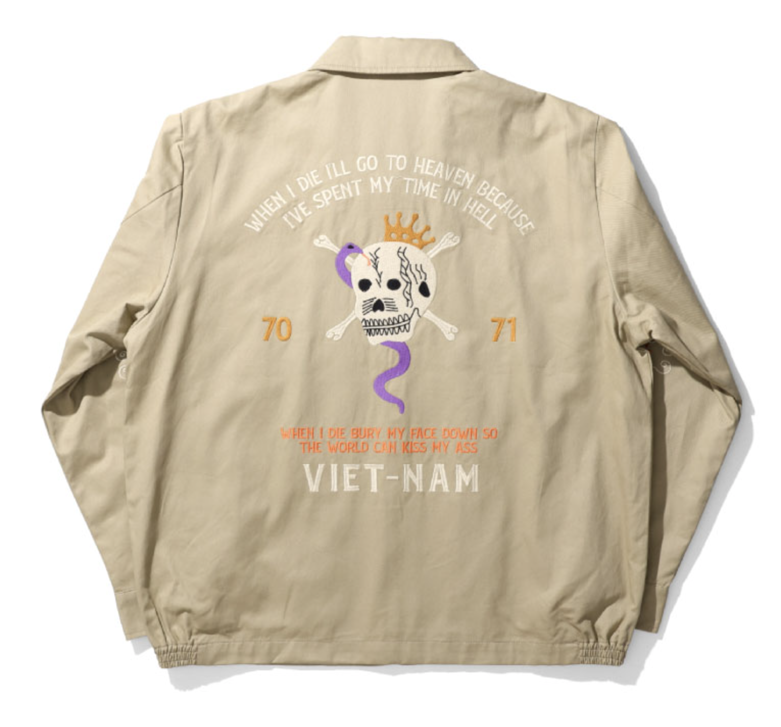 HOUSTON / COTTON VIETNAM JACKET(SKULL) Beige