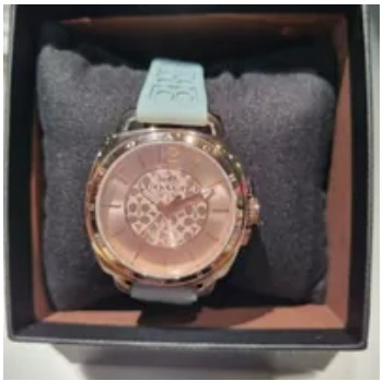 [S] COACH WATCH COACH 1403979 WOMEN`S BOYFRIEND TEAL SILICONE RUBBER STRAP,ROSE GOLD FACE, 885997460057 (SCO510)