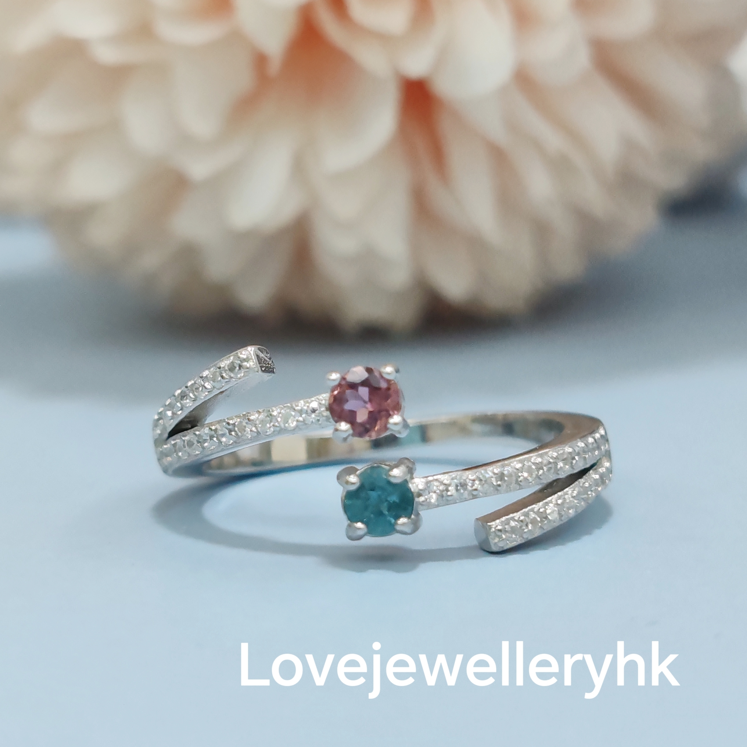 天然碧璽雙色戒指    GR003