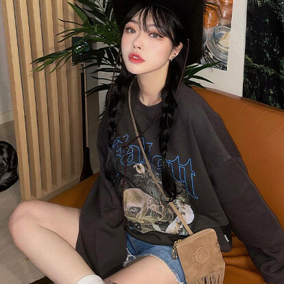 韓國代購｜FALLETT 塞倫蓋蒂動物PRINT 大學衛衣