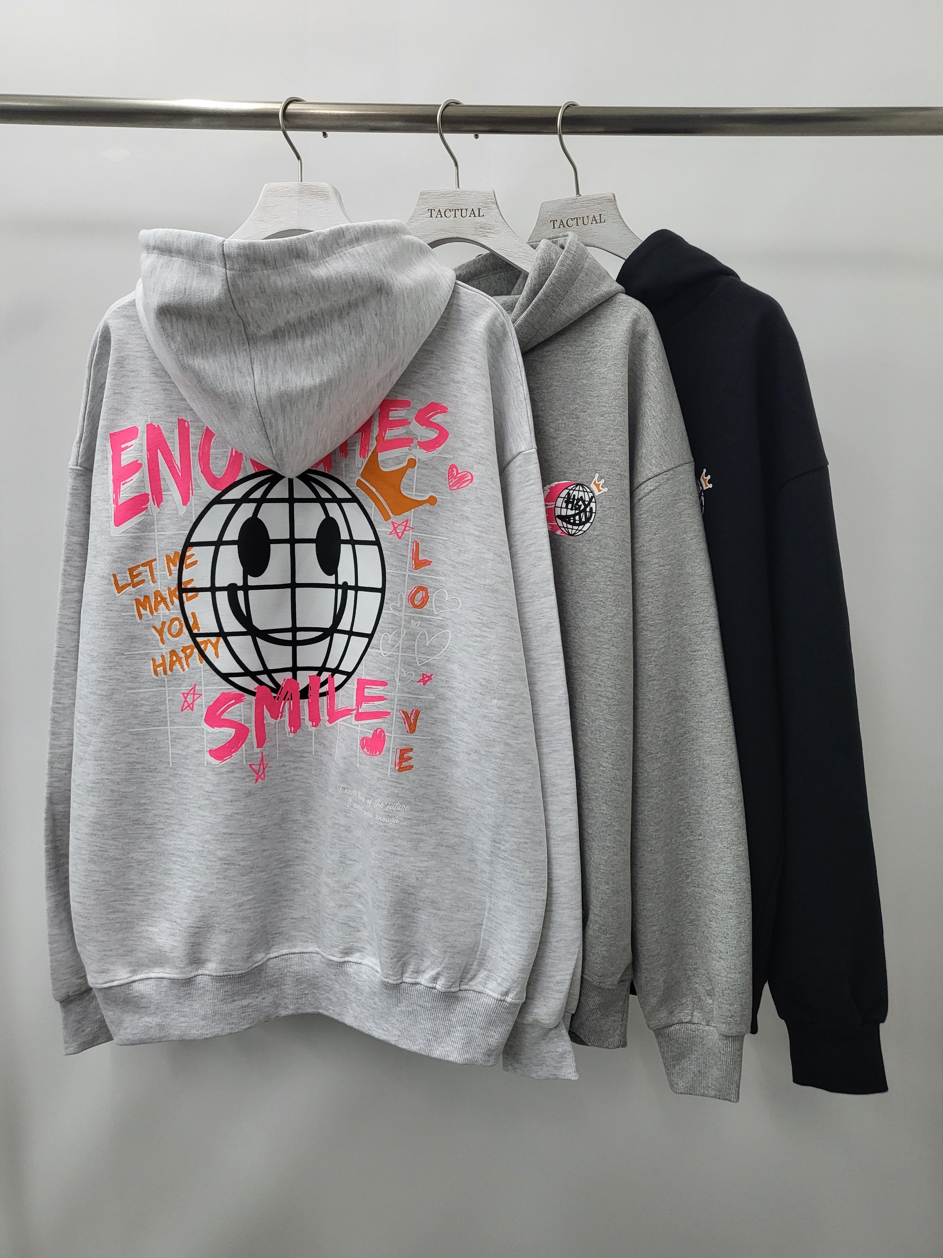 哈哈笑圖案英文字連帽衛衣 T5194