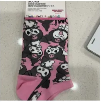 [S] FOREVER 21 KUROMI 1 PAIRS SOCKS,PINK/MULTI, 4909770101 (SZZ262)
