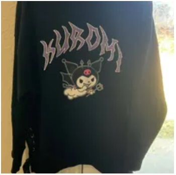 [S] FOREVER 21 WGA APPAREL ATHLETIC TOPS/PULLOVER,BLACK/MULTI, 4918680102 (SZZ269)