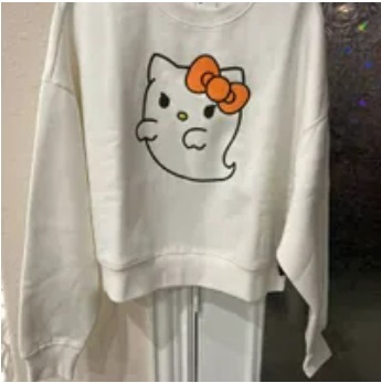 [S] FOREVER 21 WGA APPAREL ATHELETIC TOPS/PULLOVER,CREAM/MULTI, 4919110202 [FINAL SALE] (SZZ271)