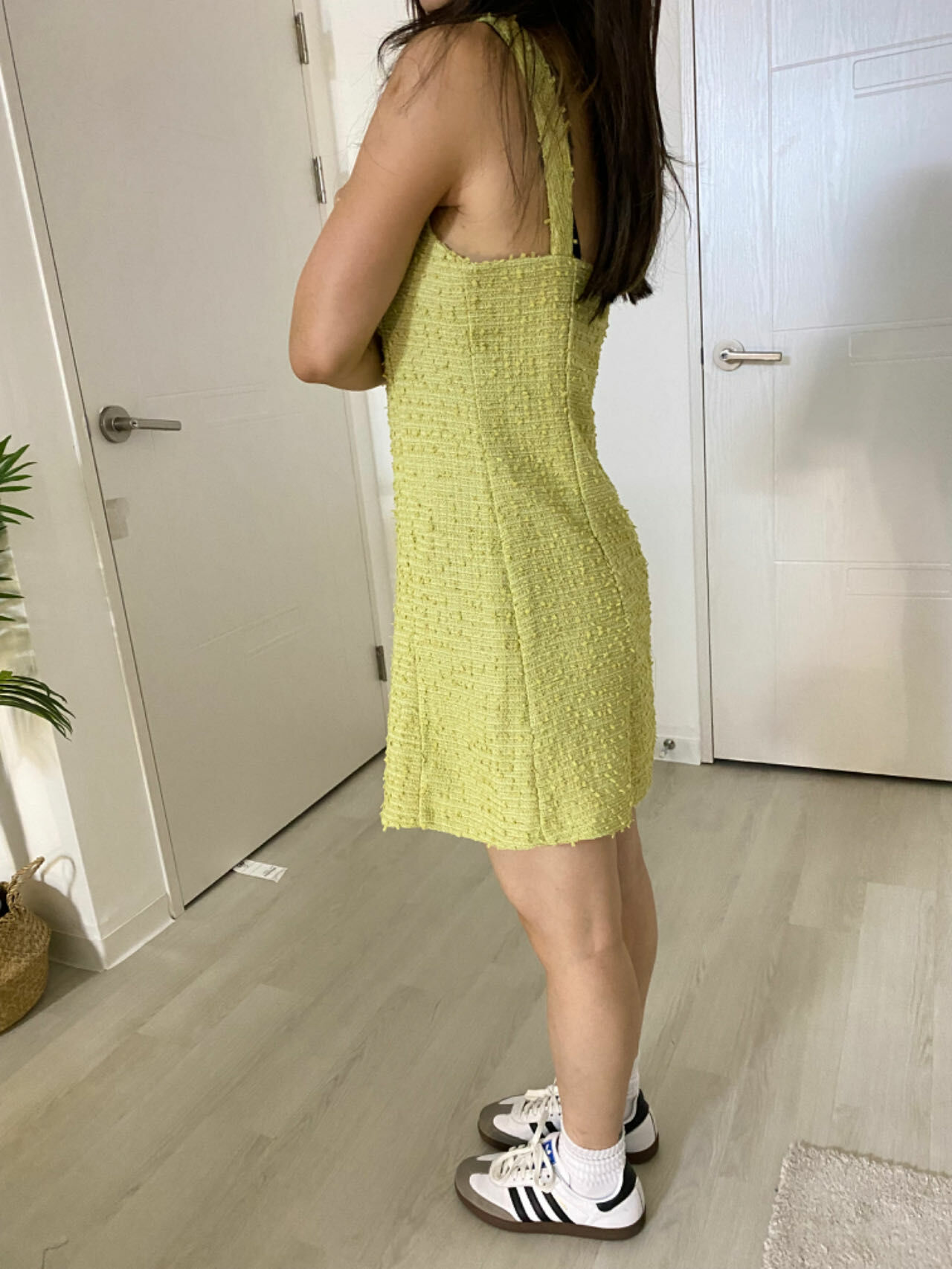 綠 千金感毛呢洋裝