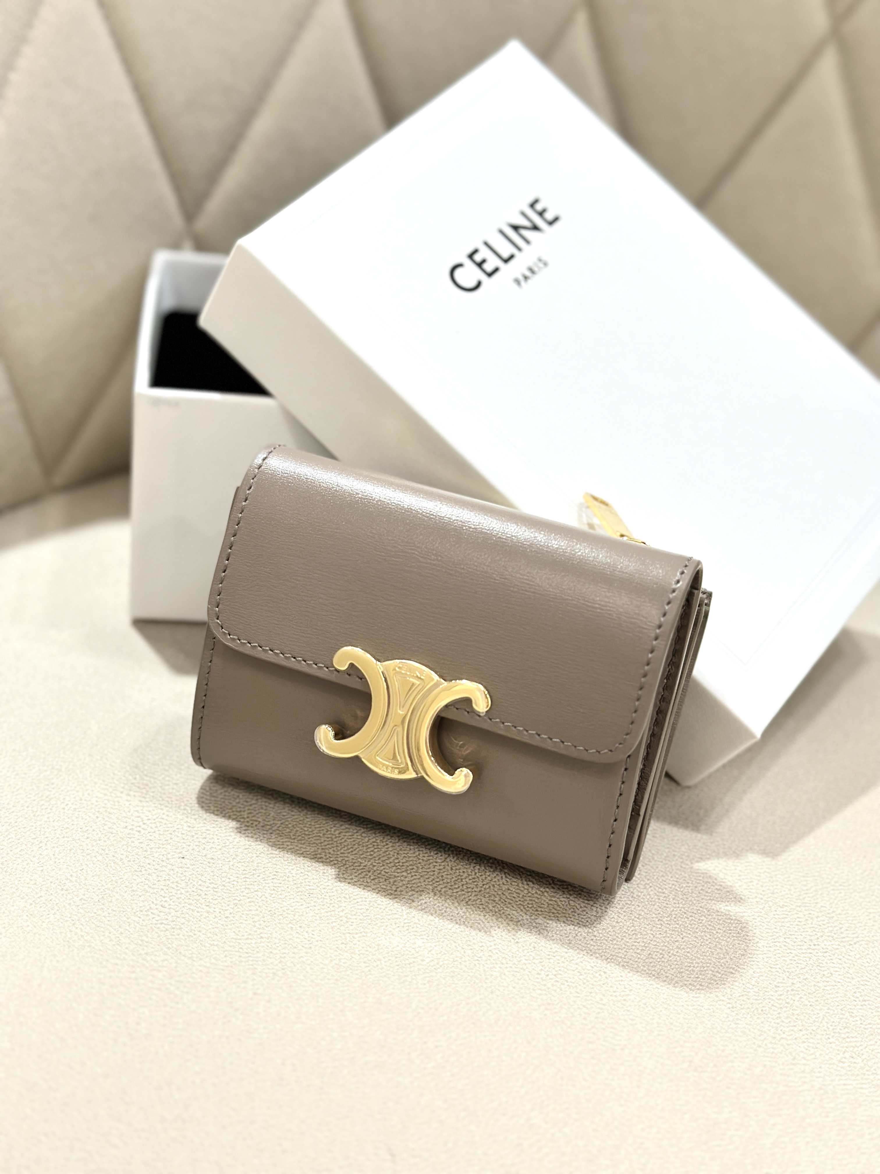 CELINE Compact Wallet with Coin Triomphe