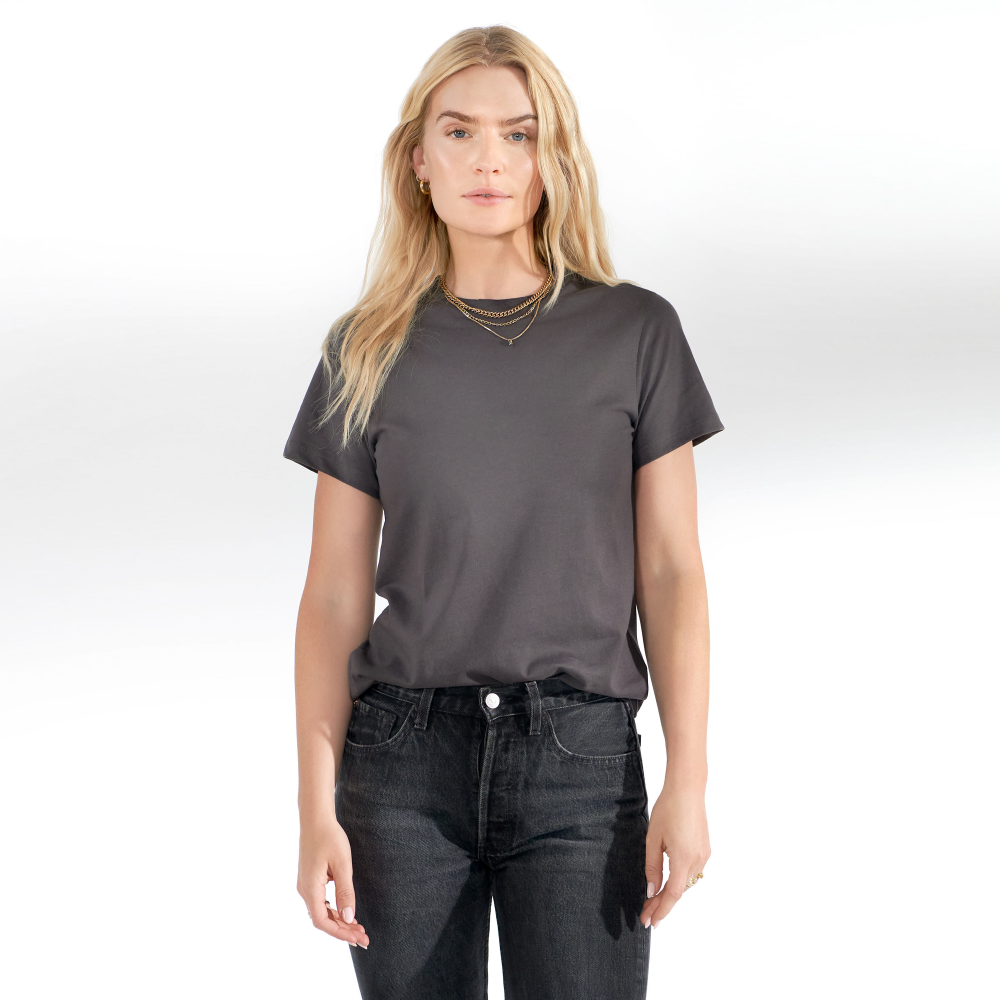 Crew-Neck Cotton 純有機棉女用圓領Ｔ- 烏黑