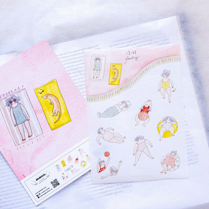 浮游 手繪插畫和紙貼紙｜dodolulu