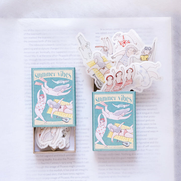 夏日炎炎 36枚 火柴盒貼紙組｜dodolulu