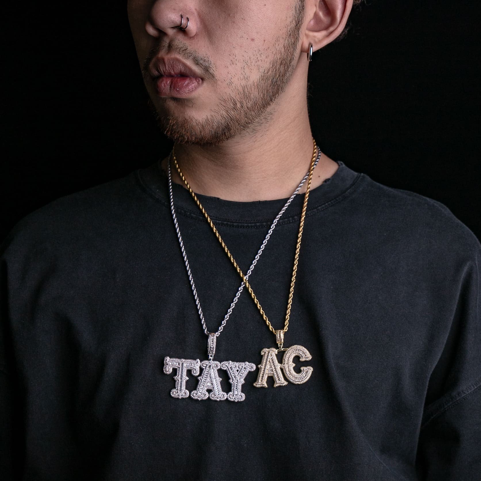 客製化滿鑲墨西哥字體(A-Z)字母墜飾