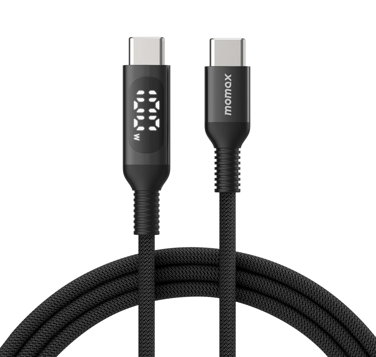 Momax Elitelink USB-C to USB-C PD 100W LED尼龍編織充電線 (1.2m) 黑色 DC22D