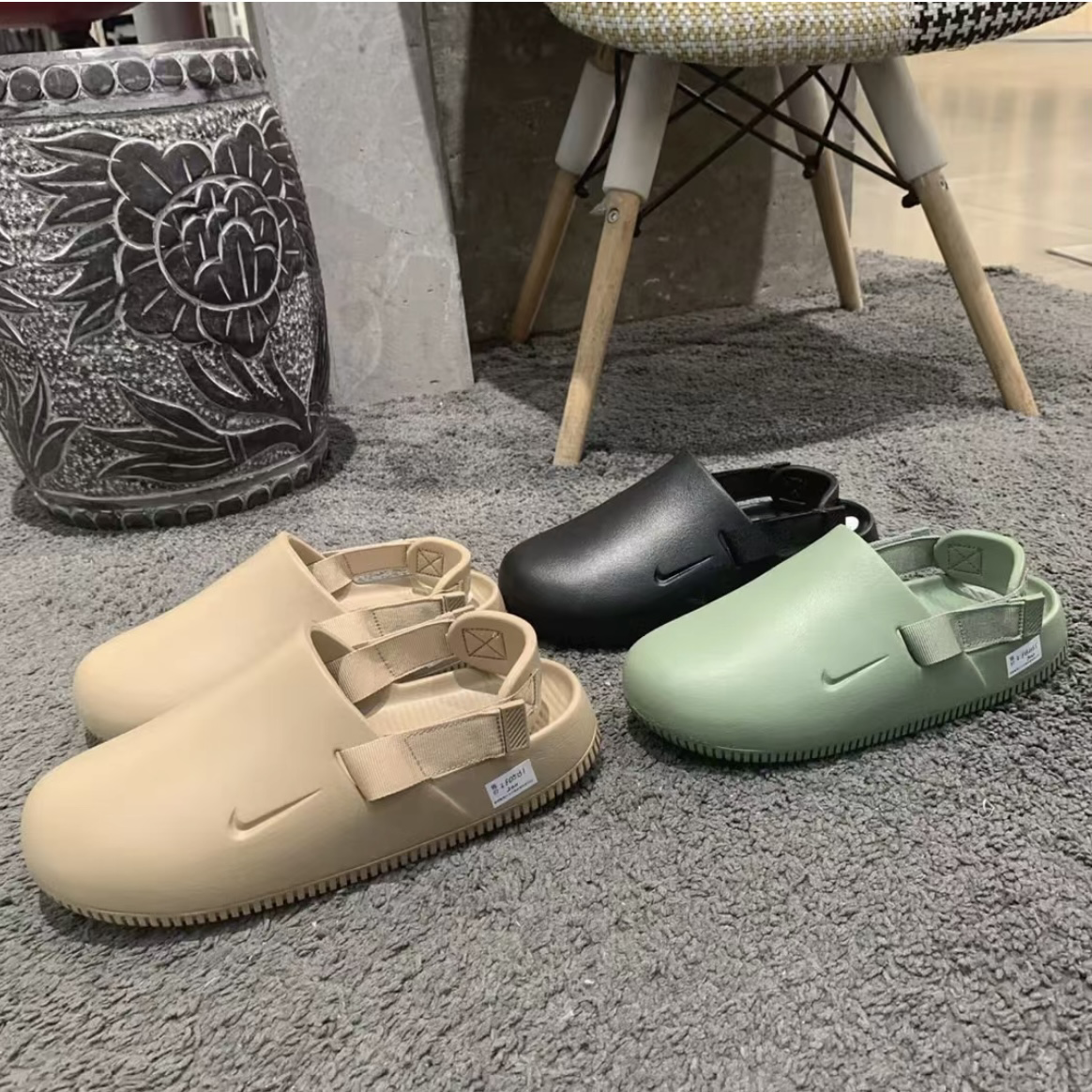Nike Calm Mule 黑色/奶茶色/酪梨綠 勃肯鞋 穆勒鞋 厚底涼拖鞋