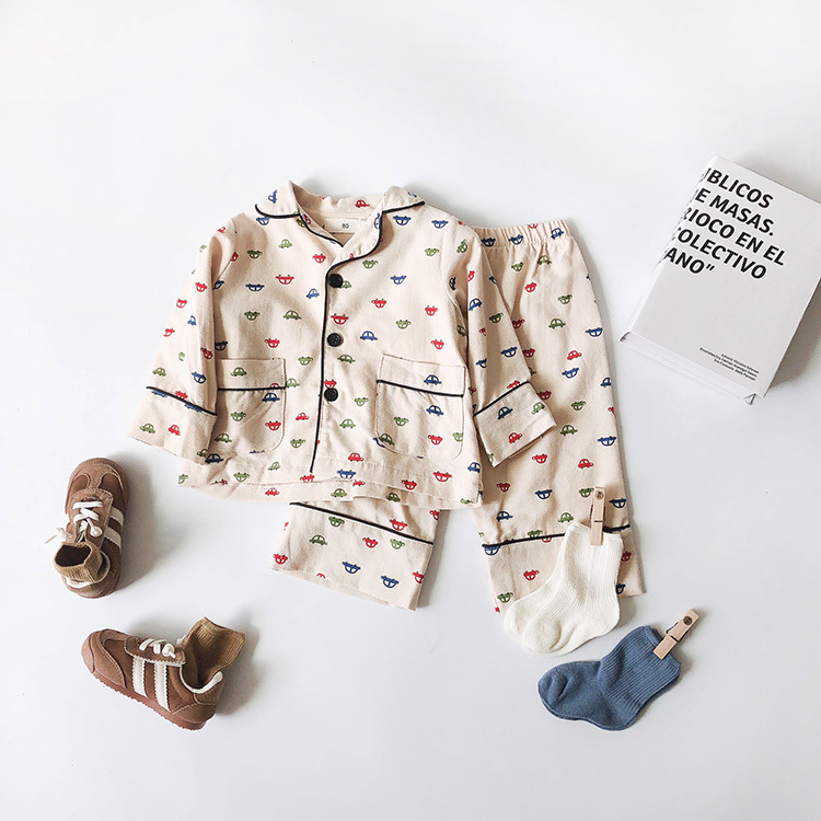 韓系翻領排扣睡衣