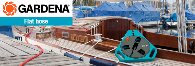 "GARDENA" 德國15m-12mm扁平軟喉便攜式迷你喉架套裝(1套/盒)-[756]