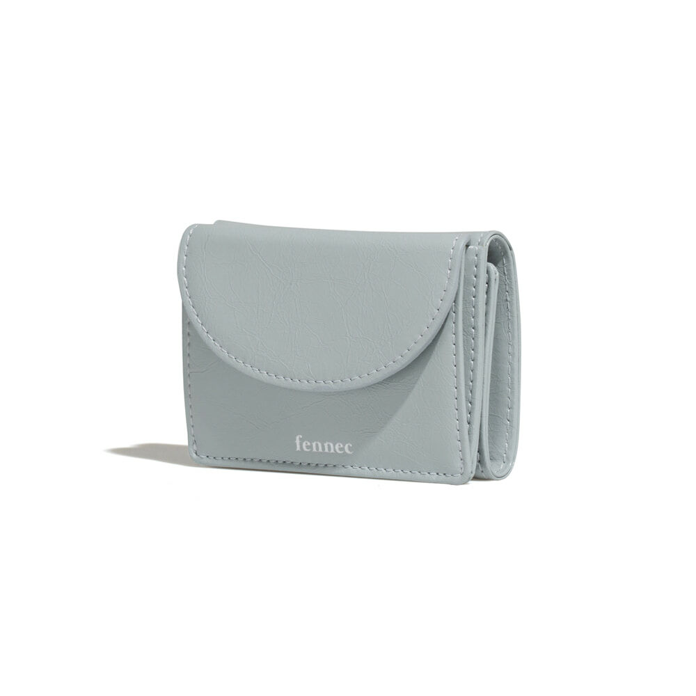 fennec - CRINKLE HALFMOON MINI WALLET - MID GREY