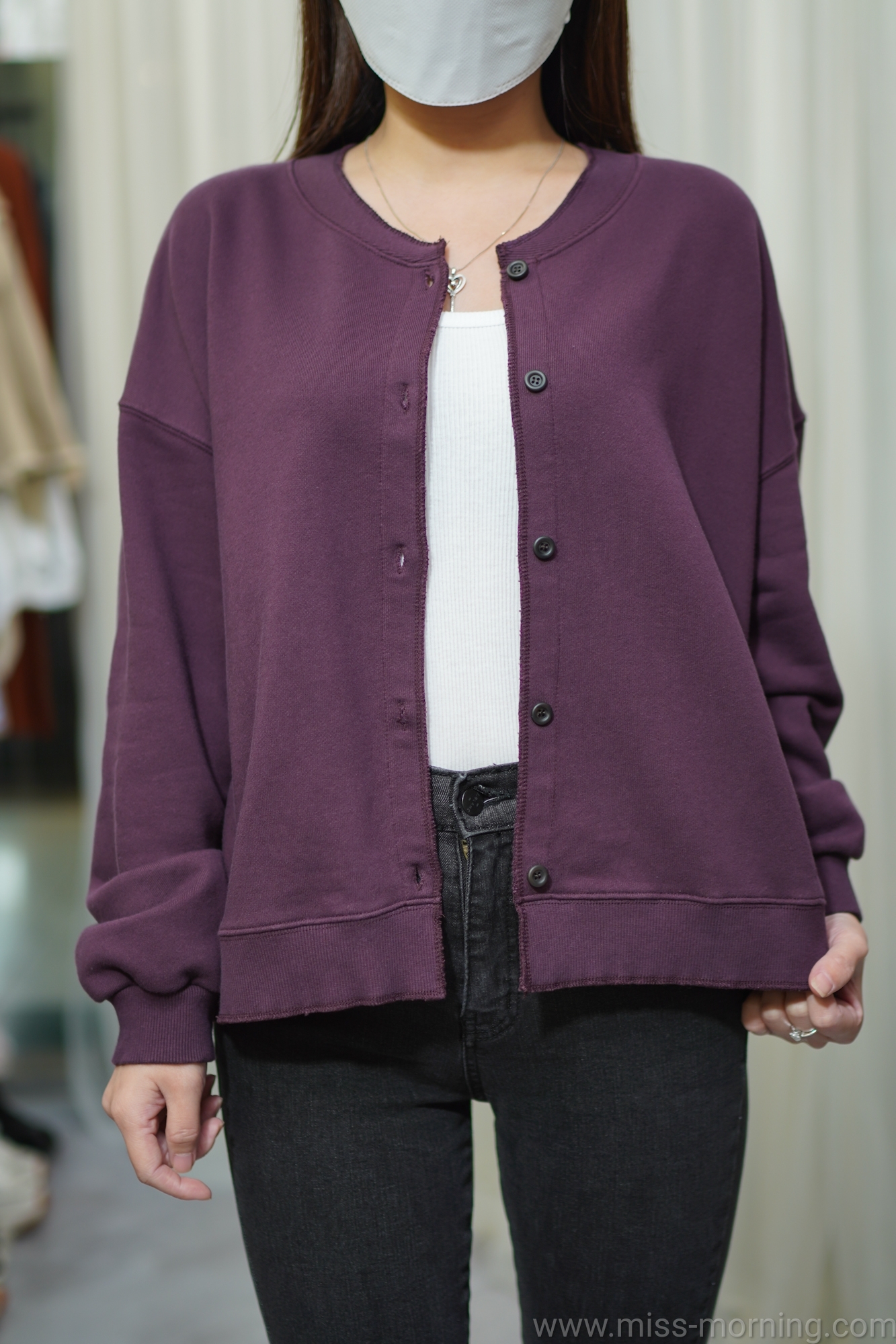 鈕扣款衛衣外套(13420)