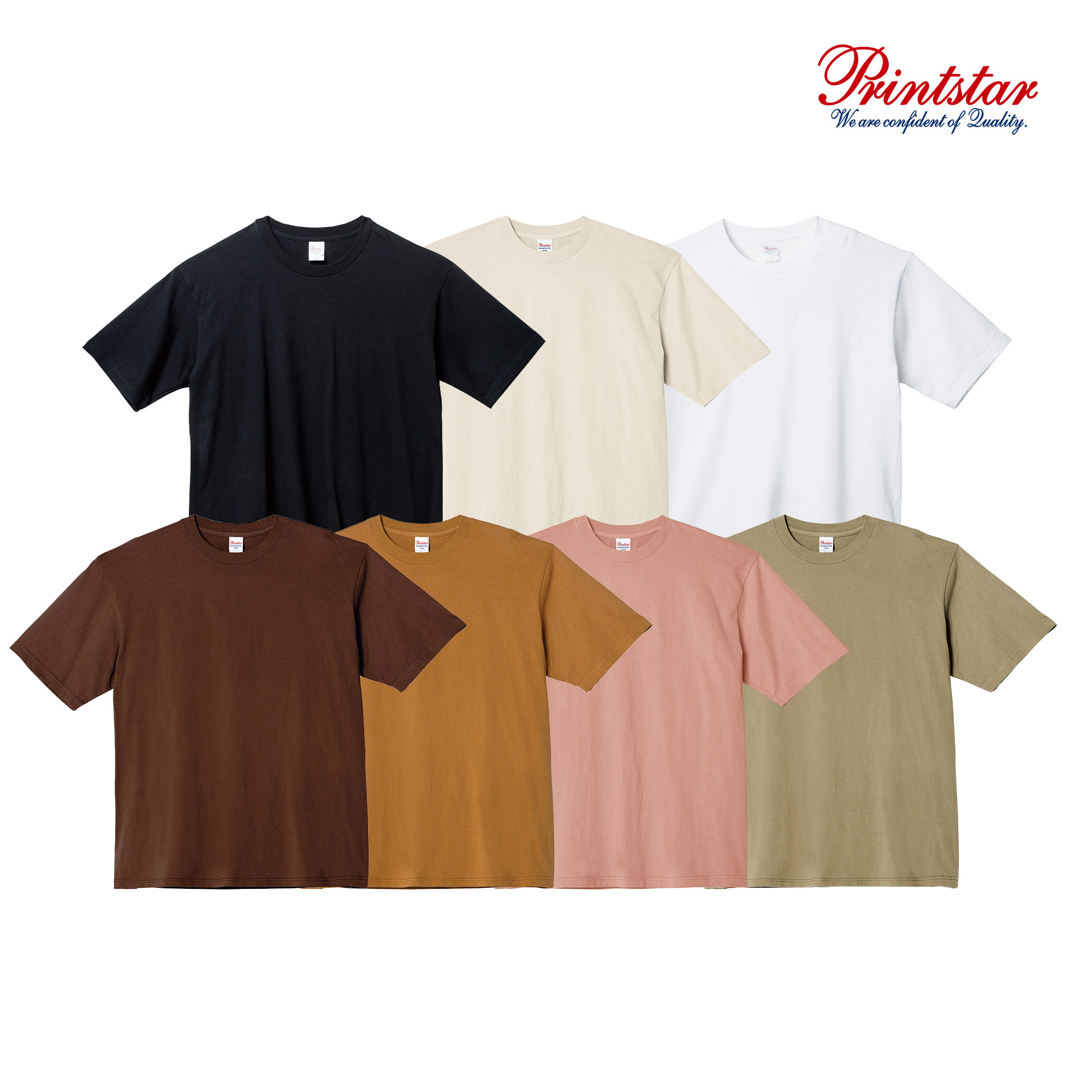 日本 Printstar 5.6oz 113天竺棉 全棉圓領 落肩短Ｔ