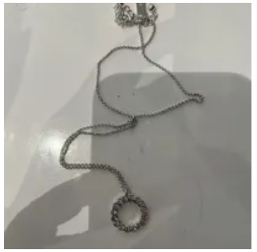 [S] KATE SPADE O0RU2453 FULL CIRCLE MINI PENDANT NECKLACE,CLEAR/SILVER, 98686681668 (SKS853)