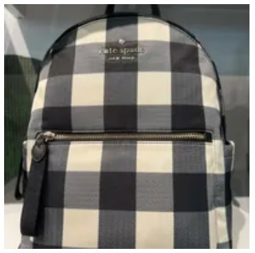 [S] KATE SPADE KC537 CHELSEA TEXTURED GINGHAM MEDIUM BACKPACK,BLACK MULTI, 196021321603 (SKS854)