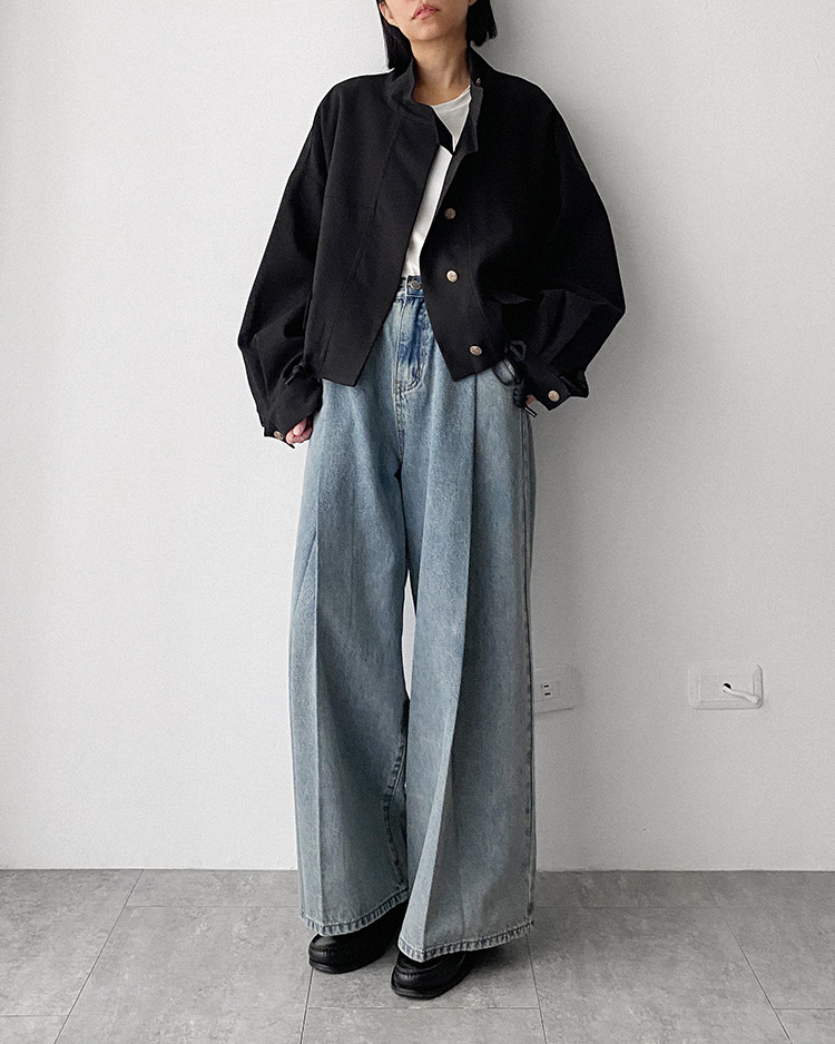 MFO-2405 立領抽繩夾克 ʙʟᴀᴄᴋ