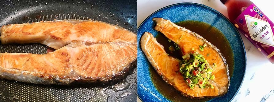 天時莓果-果醋椒麻鮭魚-步驟7.8