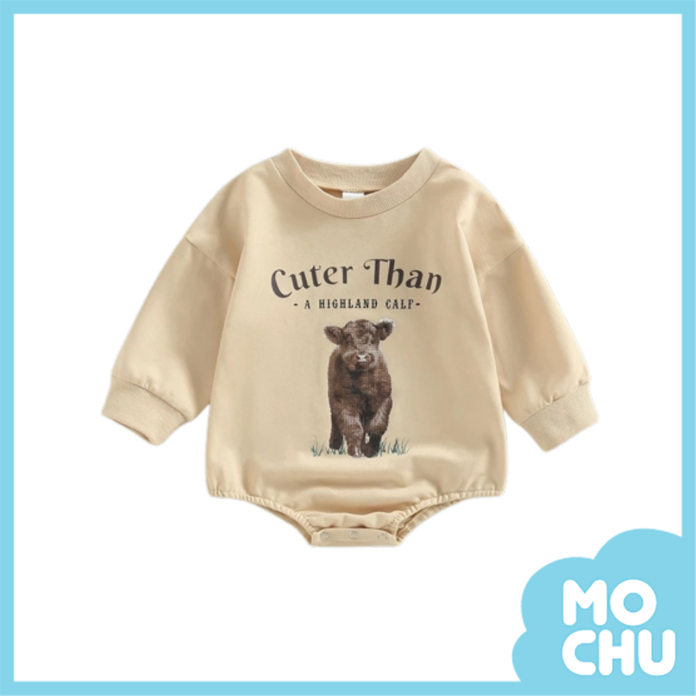 毛茸茸高地牛長袖包屁衣