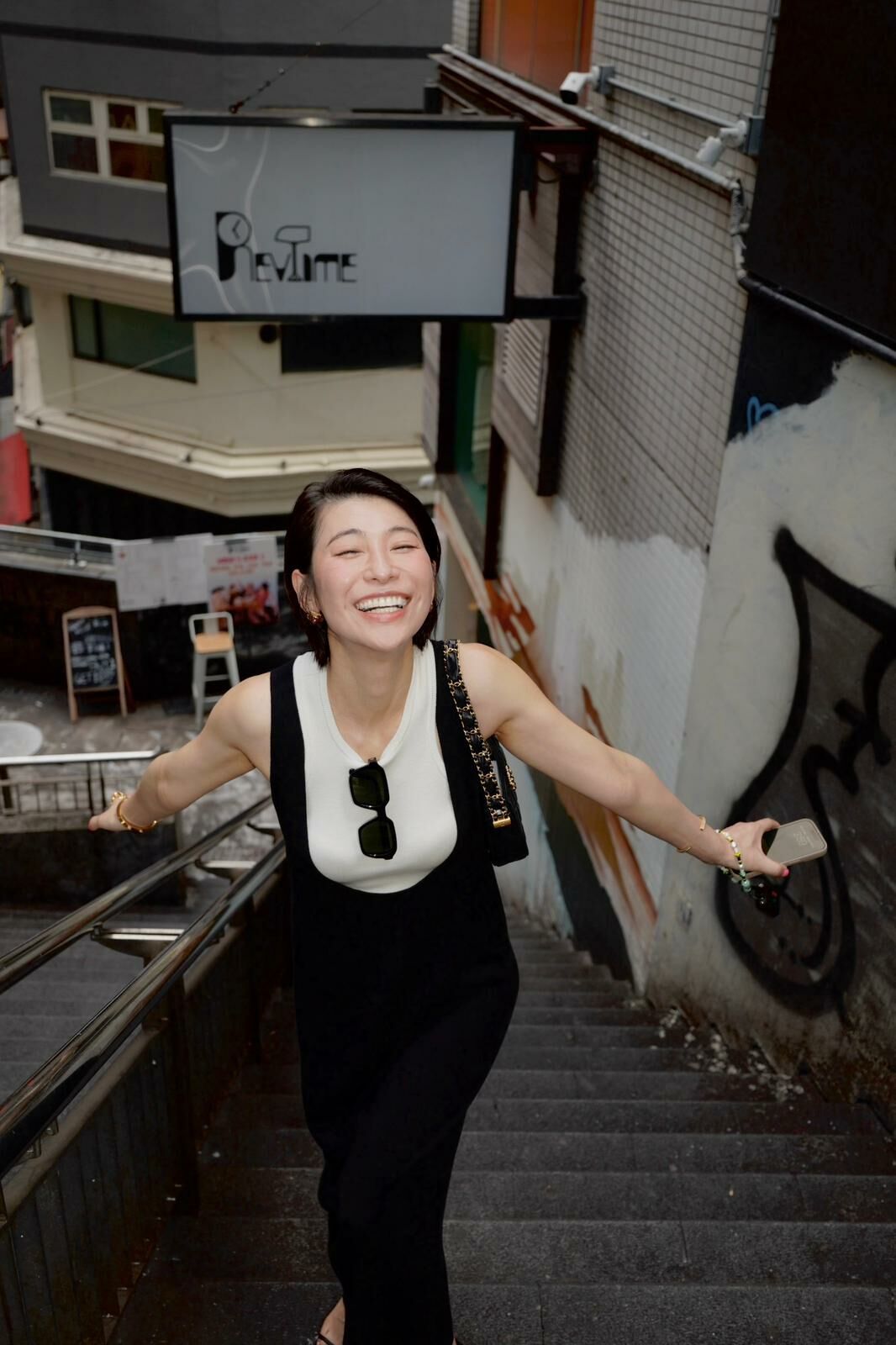 HANAA秋季新款氣質背心無袖顯瘦羊毛大領吊帶休閑長裙