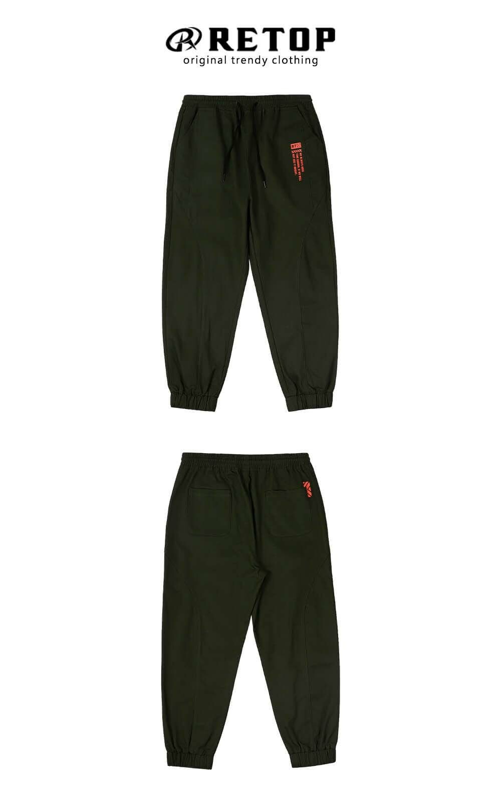 RETOP 工裝軍風 極簡街頭哈倫工裝褲 軍綠