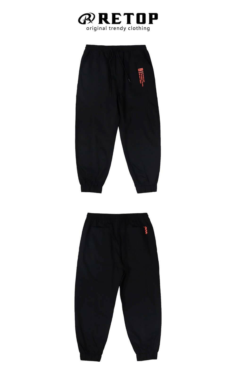 RETOP 工裝軍風 極簡街頭哈倫工裝褲 黑