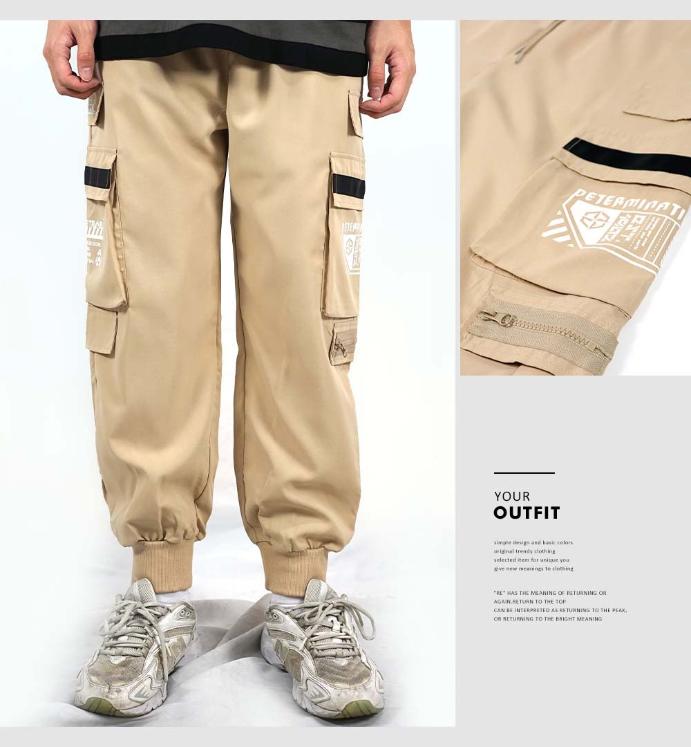 RETOP 工裝軍風 星際旅人多口袋工裝褲 卡其