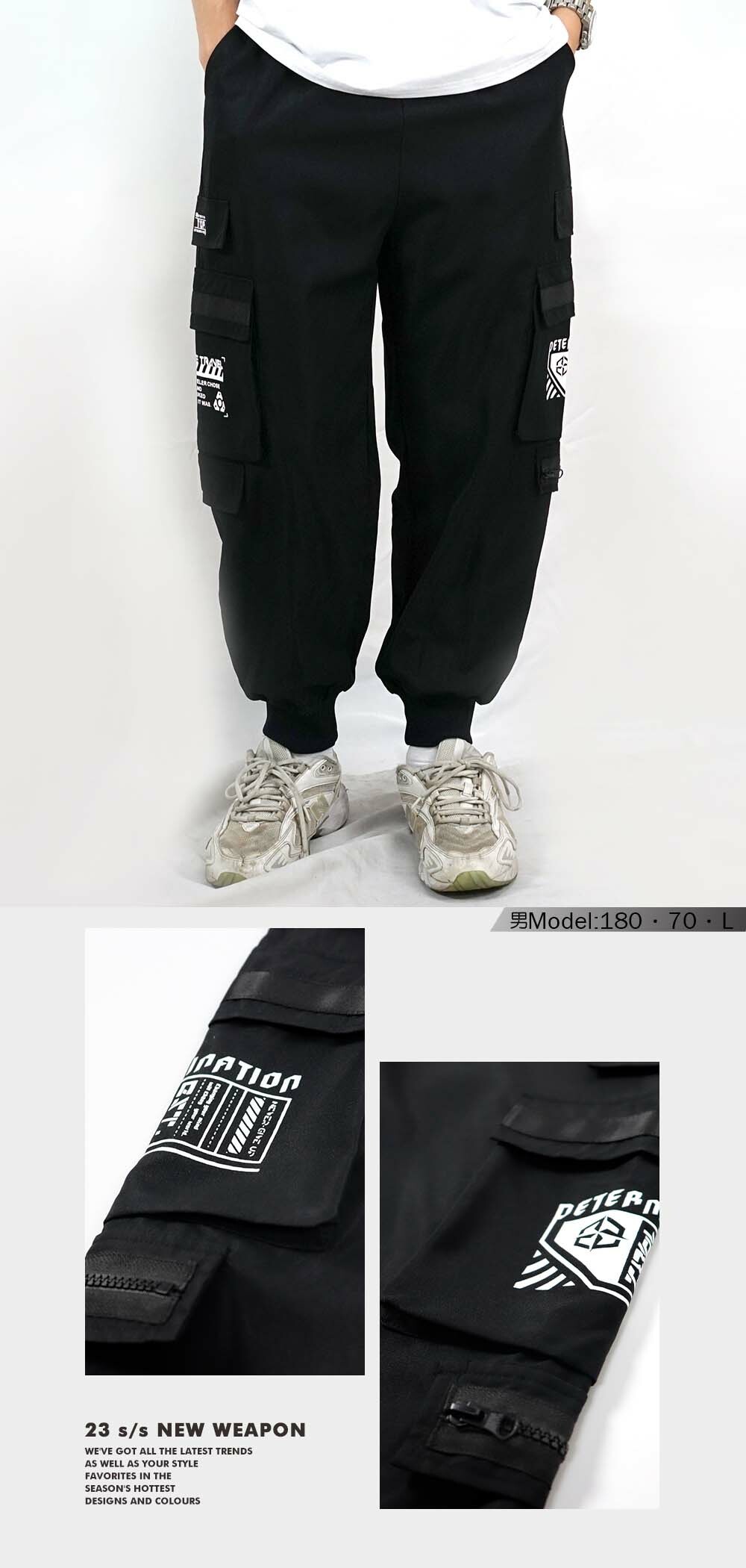 RETOP 工裝軍風 星際旅人多口袋工裝褲 黑