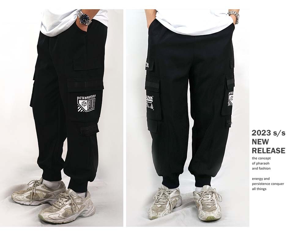 RETOP 工裝軍風 星際旅人多口袋工裝褲 黑