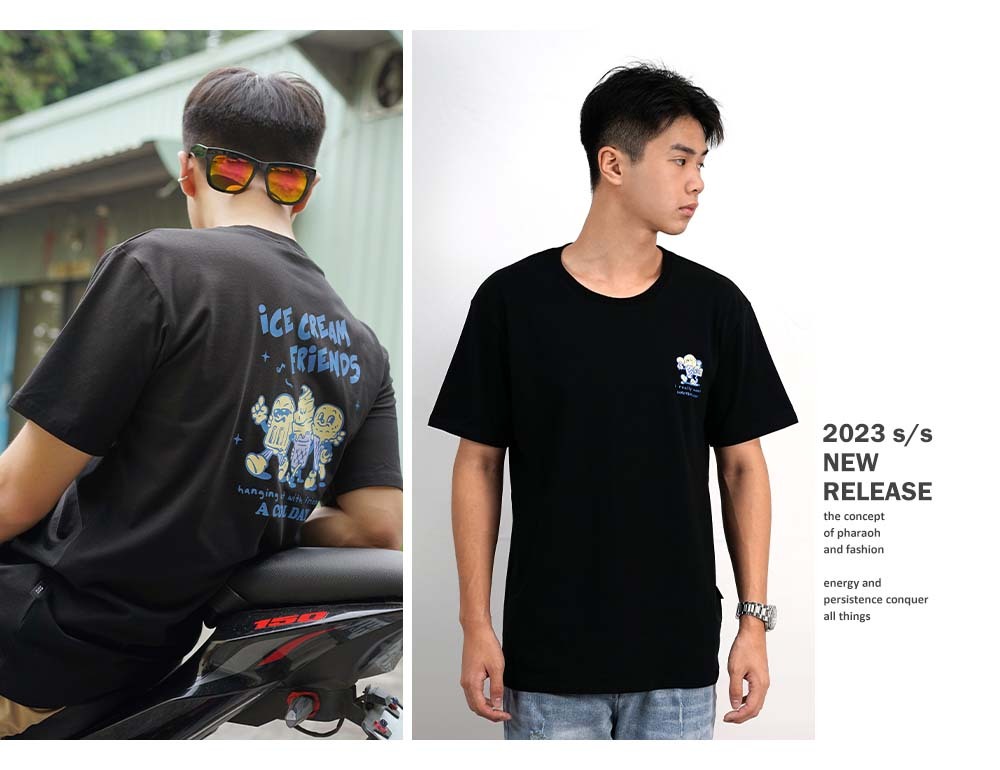 RETOP 萊卡系列 沁涼酷夏涼感萊卡圓領T 黑